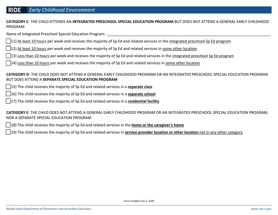 Early Childhood Environment - Rhode Island, Page 2