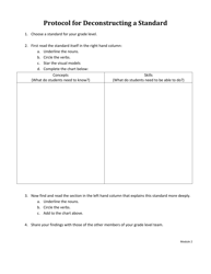 Protocol for Deconstructing a Standard - Rhode Island