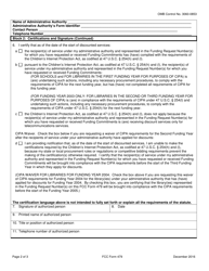FCC Form 479 Certification by Administrative Authority to Billed Entity of Compliance With the Children&#039;s Internet Protection Act, Page 2