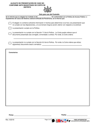 Alegato De Presentacion De Caso No Conforme Ante Magistrado De Corte De Distrito - Pennsylvania (Spanish), Page 2