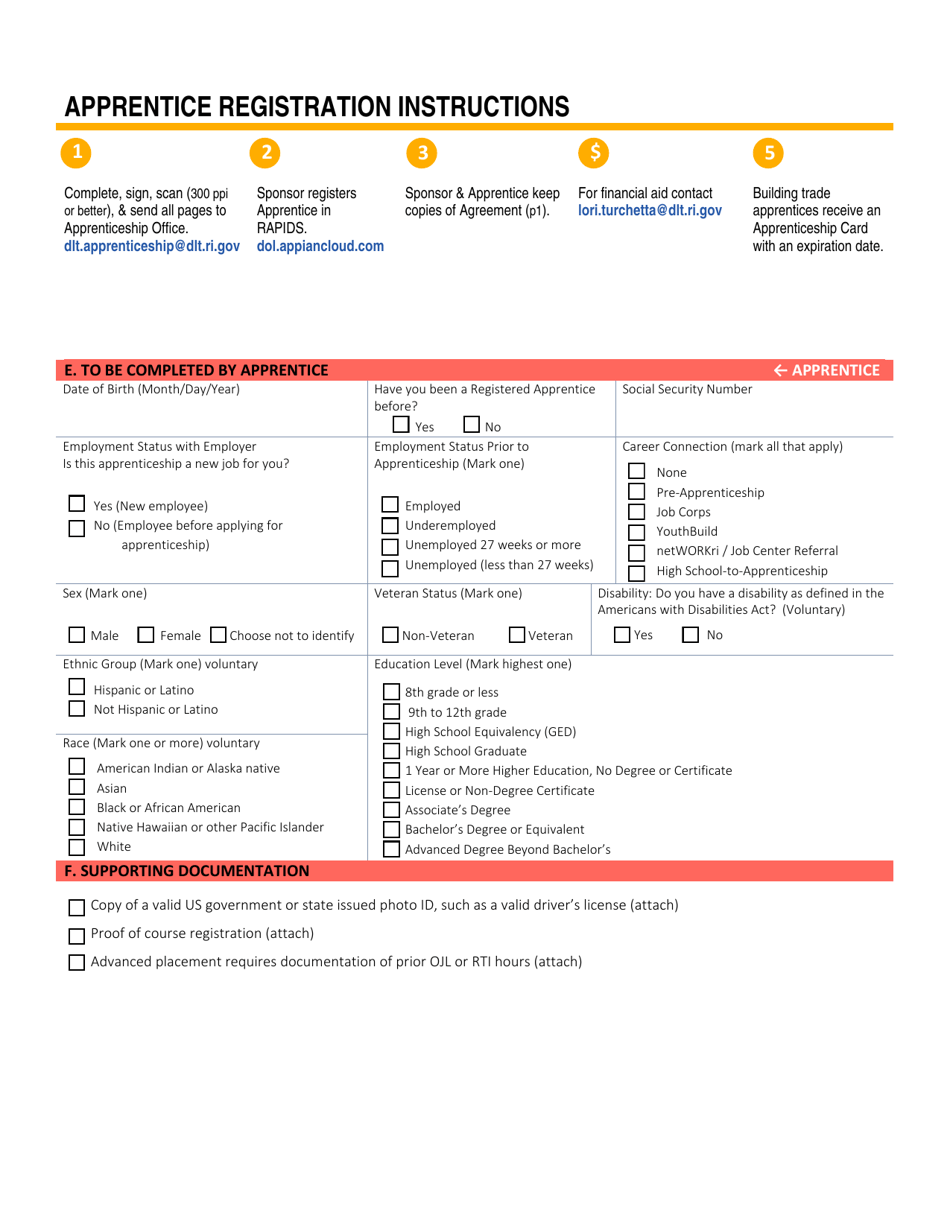 Apprenticeship Agreement - Rhode Island, Page 2
