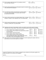 Mandatory Overtime Complaint Form - Rhode Island, Page 2