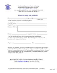 Document preview: Request for Initial State Inspection - Rhode Island