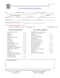 Document preview: Form DLT-L-133 Escalator Inspection Check List - Rhode Island