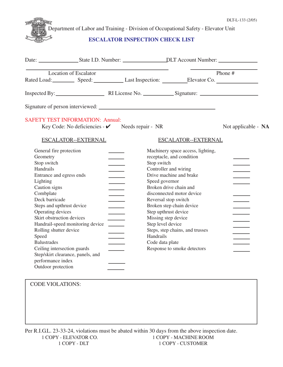 Form DLTL133 Fill Out, Sign Online and Download Fillable PDF, Rhode Island Templateroller