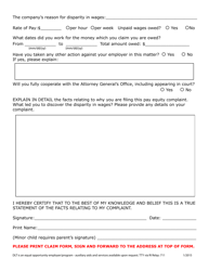 Pay Equity Complaint Form - Rhode Island, Page 2