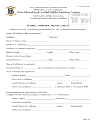 Document preview: Formulario DLT-L106S Formulario Para Corporaciones - Rhode Island (Spanish)