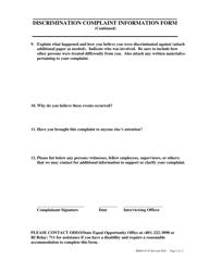 Discrimination Complaint Information Form - Rhode Island, Page 2
