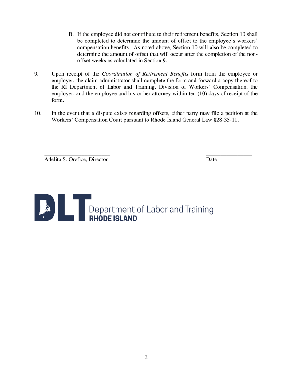 Form DWC-36 Coordination of Retirement Benefits - Rhode Island, Page 3