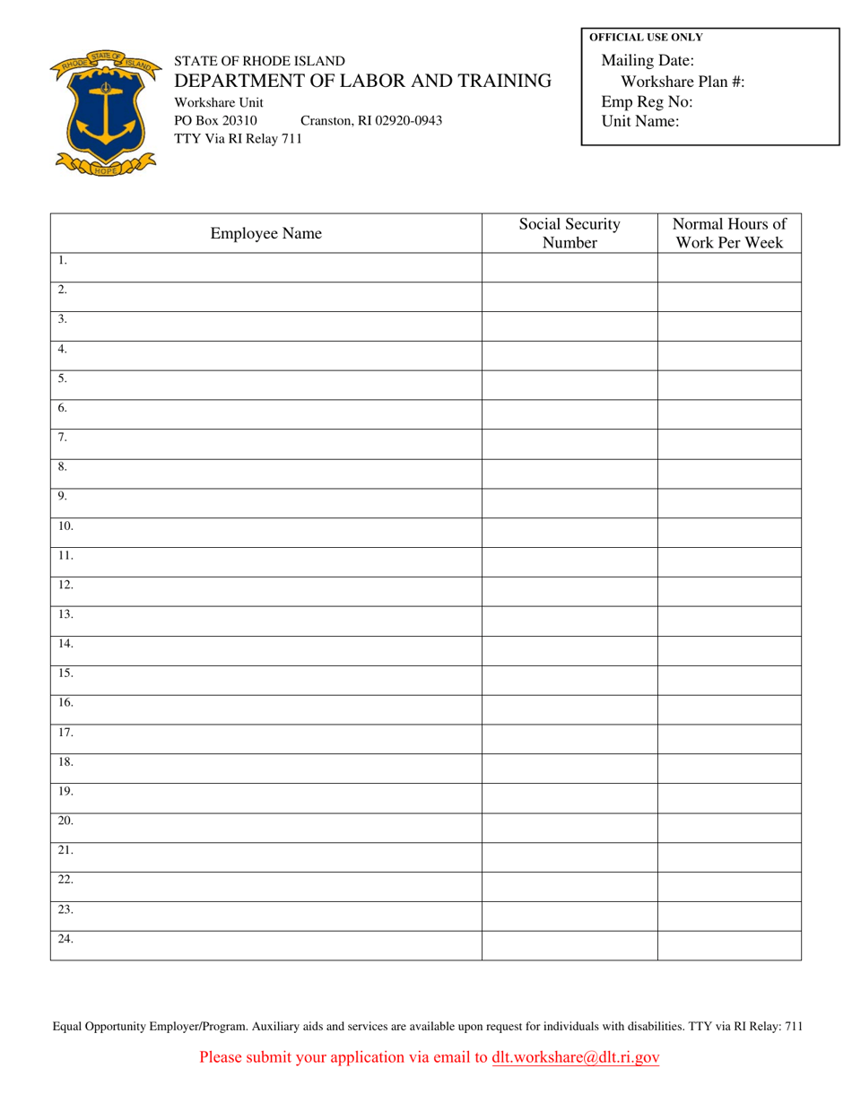 Workshare Application Packet - Rhode Island, Page 4