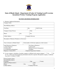 Document preview: Incumbent Worker Training Program Application - Rhode Island
