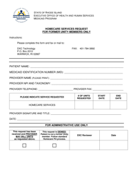 Document preview: Home Care Services Request Form - Rhode Island