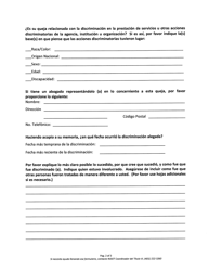 Titulo VI/Garantia De No Discriminacion Formulario De Queja - Rhode Island (Spanish), Page 2