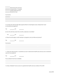 Attachment 5 Assisted Living Residence Questionnaire - Rhode Island, Page 4