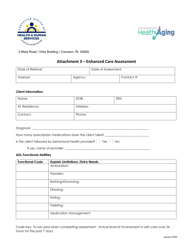 Document preview: Attachment 3 Enhanced Care Assessment - Rhode Island