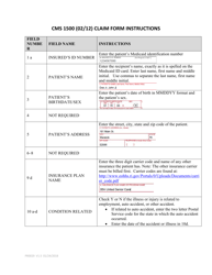 Document preview: Instructions for Form CMS-1500 Health Insurance Claim Form - Rhode Island