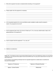 Form GW-EM1 Request for Prior Authorization for Home Modifications and/or Special Medical Equipment/Rehab Equipment - Rhode Island, Page 2