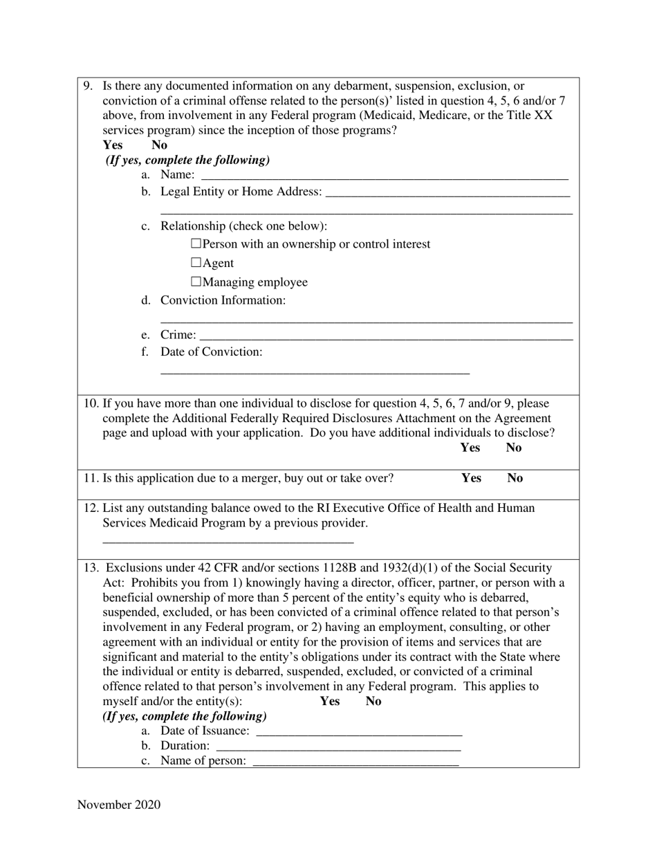 Rhode Island Medicaid Disclosure Questions - Rhode Island, Page 3
