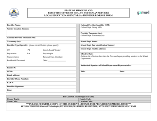 Local Education Agency (Lea) Provider Linkage Form - Rhode Island, Page 4