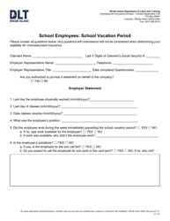 Document preview: School Employees: School Vacation Period - Rhode Island