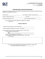Document preview: Voluntary Quit: Sexual Harassment - Rhode Island