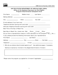 Form AD-3027 Program Discrimination Complaint Form, Page 3