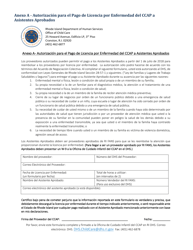 Document preview: Anexo A Autorizacion Para El Pago De Licencia Por Enfermedad Del Ccap a Asistentes Aprobados - Rhode Island (Spanish)