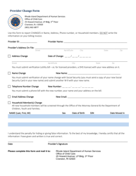 Document preview: Provider Change Form - Rhode Island