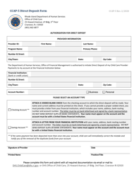 Form CCAP-5 &quot;Direct Deposit Form&quot; - Rhode Island