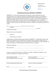 Document preview: Autorizacion Para Proveer Informacion a Kidsnet - Rhode Island (Spanish)