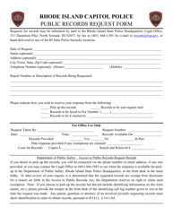 Document preview: Public Records Request Form - Rhode Island