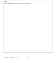 Citizen Feedback Reporting Form - Rhode Island, Page 3