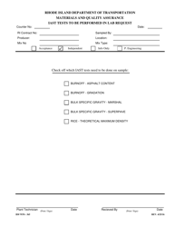 Document preview: Form WP4-365 Iast Tests to Be Performed in Lab Request - Rhode Island