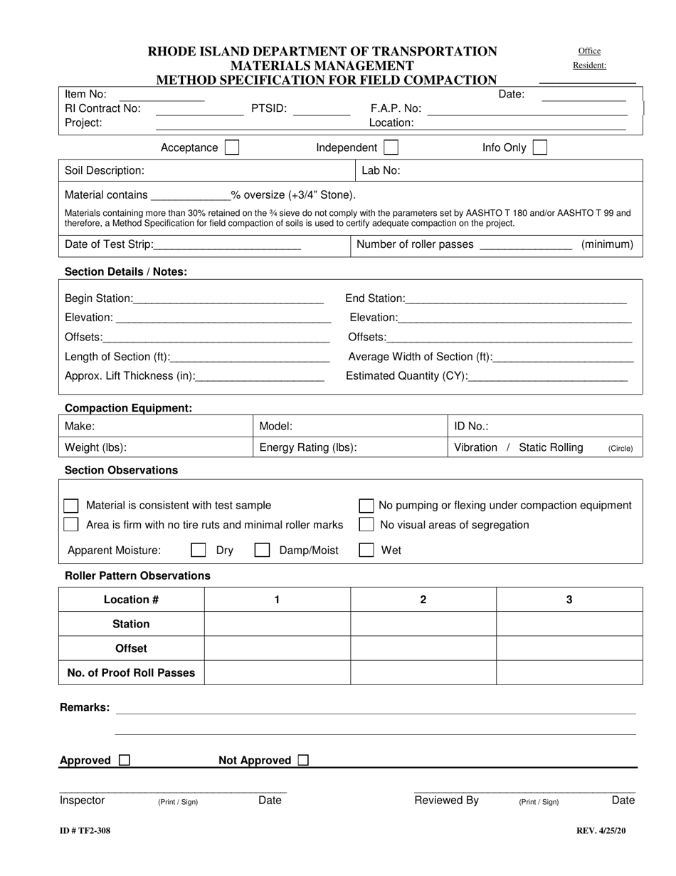 Form 308-tf2 - Fill Out, Sign Online And Download Fillable Pdf, Rhode 