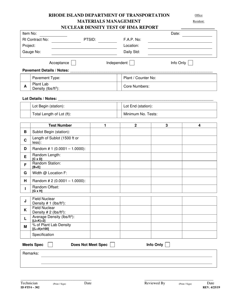 Form 302-TF4 - Fill Out, Sign Online and Download Fillable PDF, Rhode ...