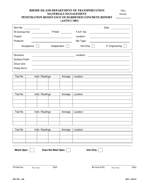 Form 360-TF6  Printable Pdf