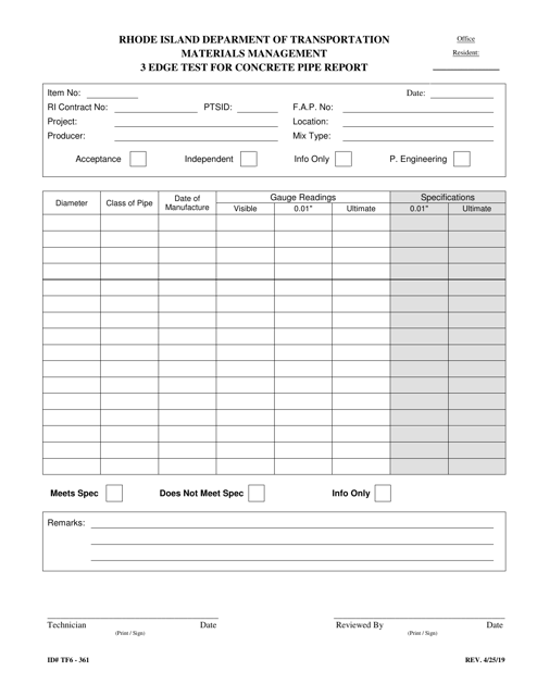 Form 361-TF6  Printable Pdf