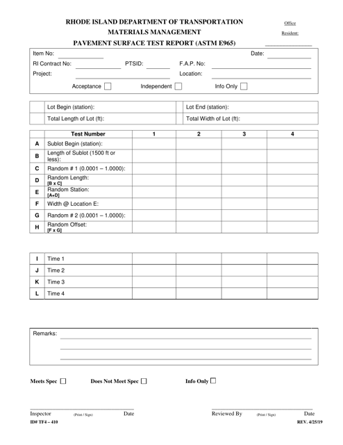 Form 410-TF4 Printable Pdf
