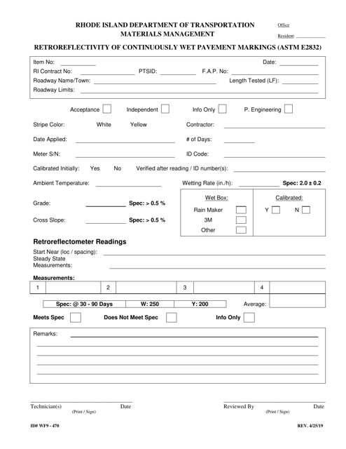 Form 470-WF9  Printable Pdf