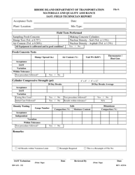Form AO1-332 &quot;Iast Field Technician Report&quot; - Rhode Island