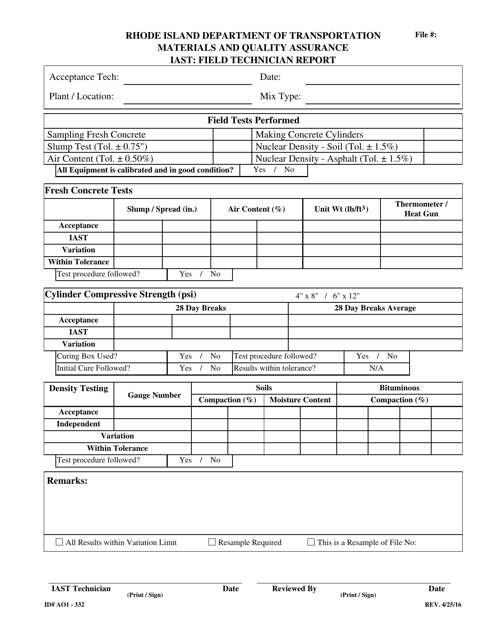 Form AO1-332  Printable Pdf