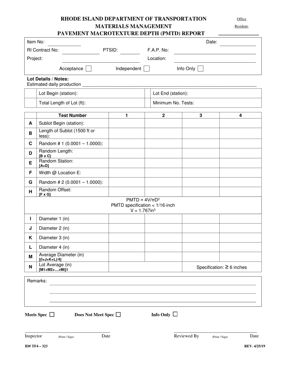 Form 323-TF4 - Fill Out, Sign Online and Download Fillable PDF, Rhode ...