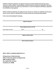 Mbe/Wbe/Vbe Certification Application - Rhode Island, Page 14