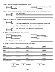 Mbe/Wbe/Vbe Certification Application - Rhode Island, Page 2