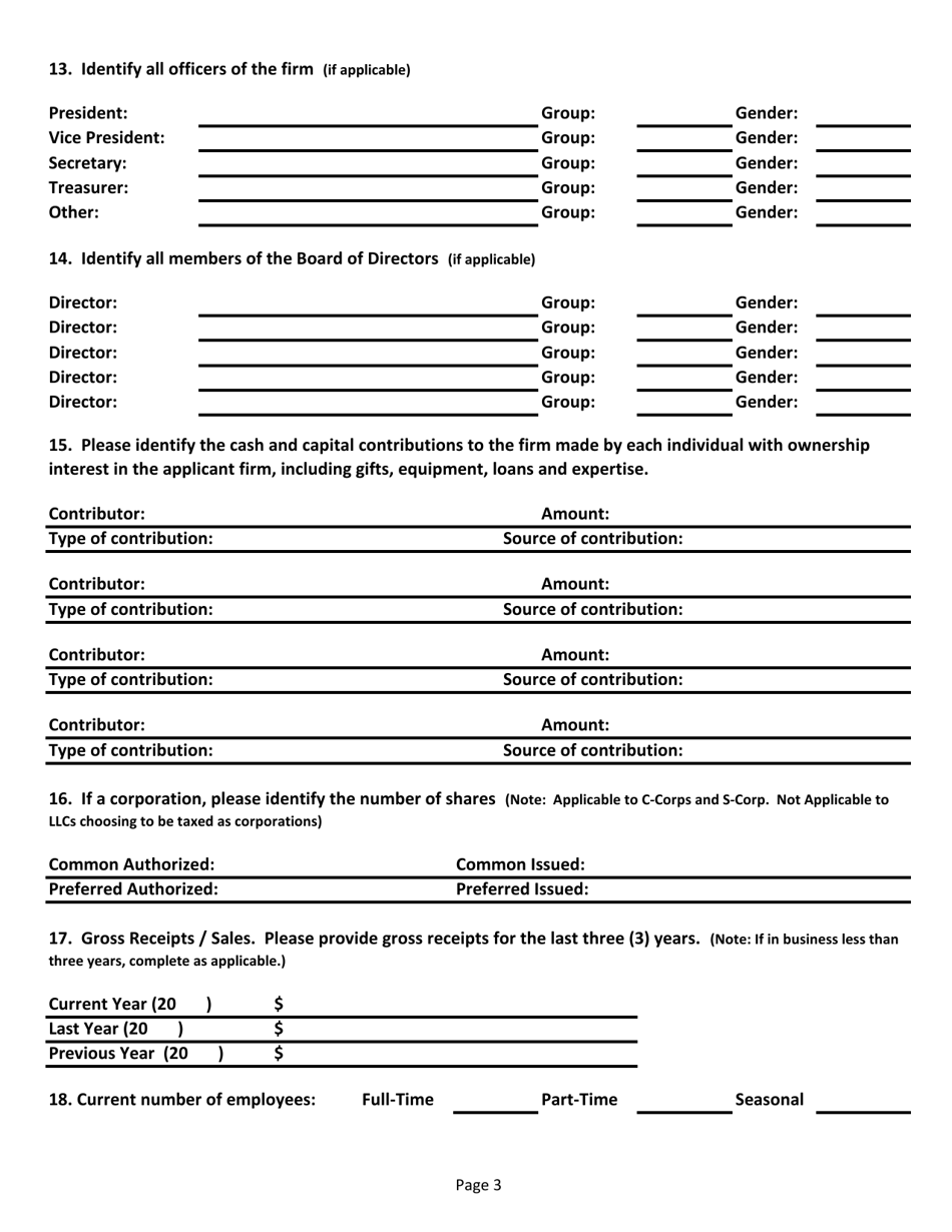 Mbe / Wbe / Vbe Certification Application - Rhode Island, Page 3