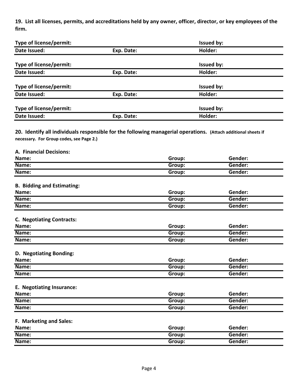 Mbe / Wbe / Vbe Certification Application - Rhode Island, Page 4