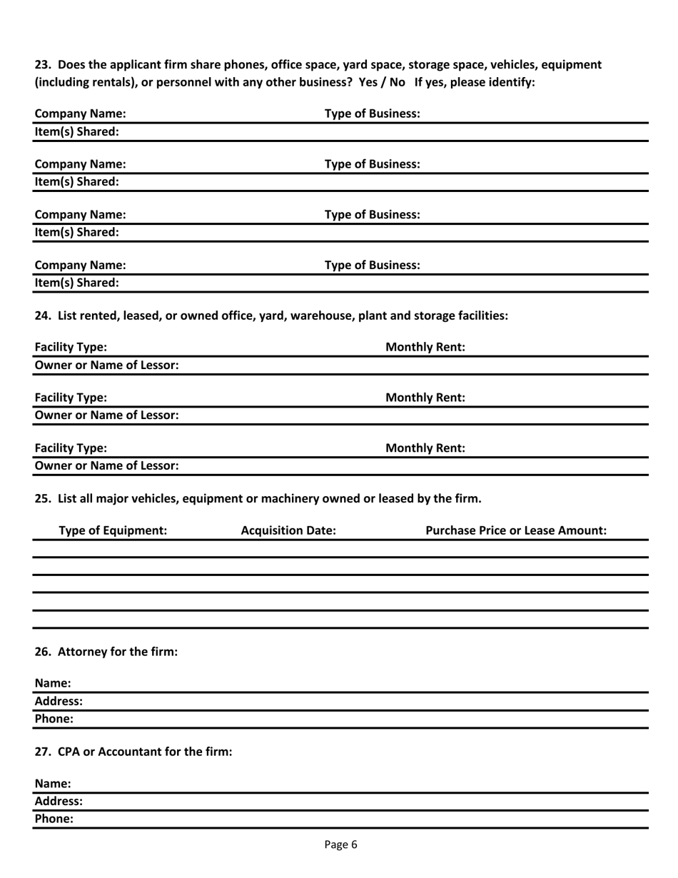 Mbe / Wbe / Vbe Certification Application - Rhode Island, Page 6