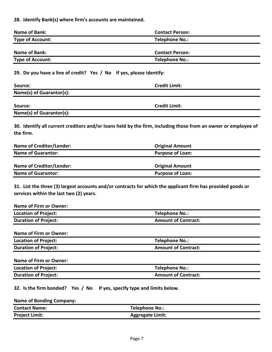 Mbe / Wbe / Vbe Certification Application - Rhode Island, Page 7