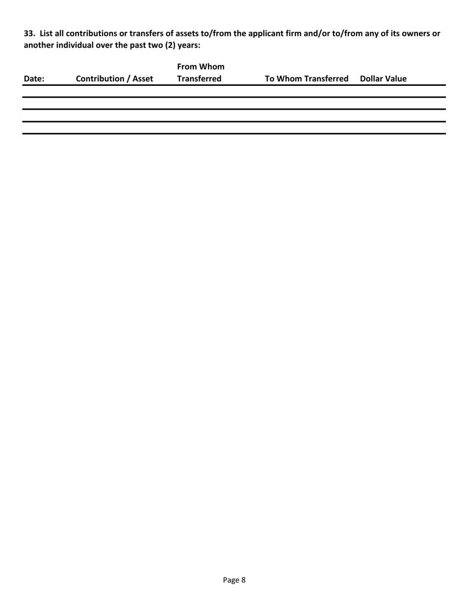 Mbe / Wbe / Vbe Certification Application - Rhode Island, Page 8