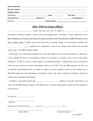 Document preview: Mbe/Wbe No Change Affidavit - Rhode Island